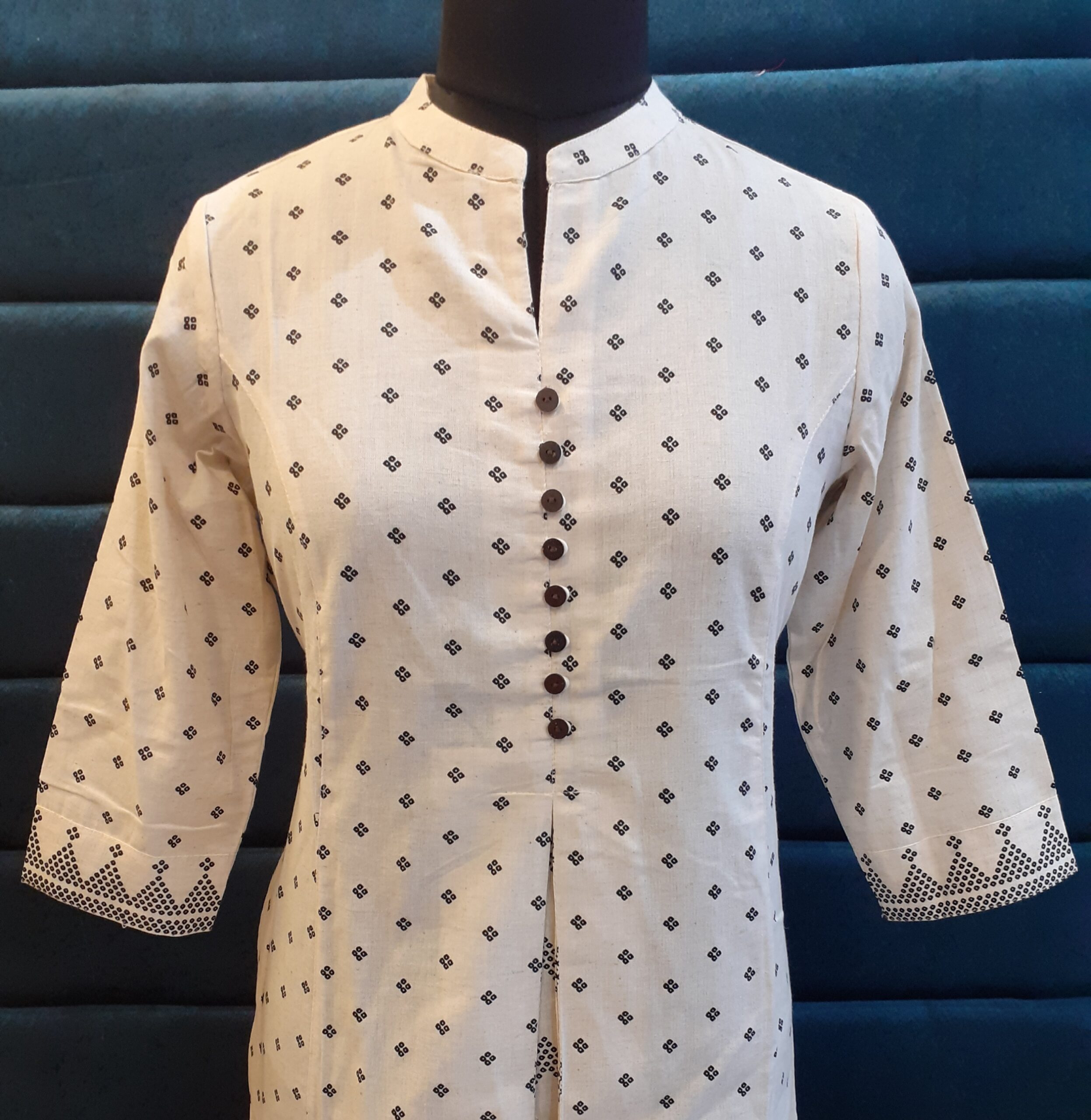 Exclusive Animal Print Top with with Black Cuffs and Wooden Buttons –  Sujatra